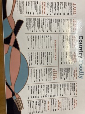 Country Foodly menu 2