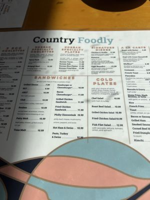 Country Foodly menu 4